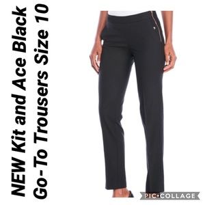 Kit and Ace Black Go-To Trousers Size 10